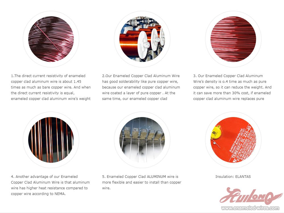 Enameled Copper Clad Aluminum Round Wire